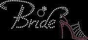 Rhinestone Bling Sparkle Iron On Transfer DIY Bride Wedding Ring Shoe Pink