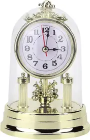 Carriage Table Clock European Retro Style Clock Antique Silent Table Clock for Home Living Room Decor -D gold