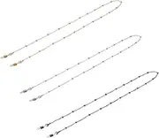 [Holibanna] Unisex Eyeglass Chains 3pcs Metal Sunglass Strap Holders Fashion Eyewear Rope Beaded Glasses Chain for Activities