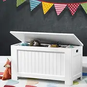 Levede Kids Toy Box Storage Chest Cabinet White Container Clothes Organiser Children Unit Bookshelf Trunk Shelf Bedroom Wooden (81cm x 40cm x 46.5cm (L x W x H), White)