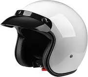 LXYYSG 3/4 Open Face Motorcycle Helmet, Retro Jet, DOT Certified, Half-Covered, Unisex Adults, White, Large, Lightweight, Adjustable Strap, Motorcycling, Skiing, Skateboarding
