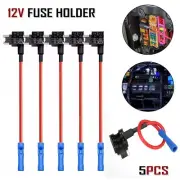 5Pcs Car Add A Circuit Fuse Tap Adapter Mini Fuse Blade Holder 12V Low Profile