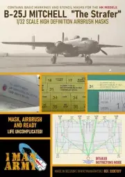 1/32 1ManArmy #DET017 B-25J Mitchell Strafer Airbrush Masks For HK