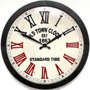 Clock : 62cm Round Metal Analog Roman Numeral Wall Clock (24.5") - Classical