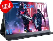 18" Portable Gaming Monitor, 2.5K, 144Hz, USB-C HDMI, Speakers, VESA