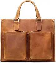 [HAMKVBPR] Mens Briefcase Men's Laptop Bag Leather Messenger Bag Leather Briefcase cross body bag Messenger Bag for Work Business