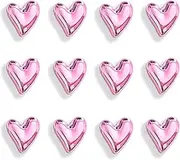 Janvelle 12PCS Refrigerator Magnets Pink Magnets for Fridge 0.79in Small Love Heart Cute Decorative Magnet Set for Home Kitchen Office Whiteboard Decor