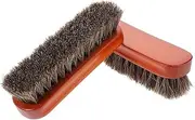 FRCOLOR 2pcs Ergonomic Horsehair Shoe Brush High Gloss Polishing and Soft Bristles for Safe Cleaning of Shoes Boots and Car Upholstery Multi Use Shine and Care Tool