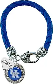 Sports Accessory Store Kentucky Wildcats Alumni Charm Blue Leather Bracelet UK Jewelry, 7.5 inches, Metal