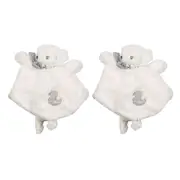 2PK White Plush Bear Doudou 30cm Cuddly Soft Toy For Babies Nighttime Bed Toy