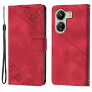 PT005 YB Imprinting Series-6 For Xiaomi Redmi 13C 4G/Poco C65 4G Wallet Leather Case with Strap