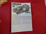 Tamiya KUBELWAGEN TYPE82 1/35 SCALE KIT NO 213 INSTRUCTIONS SHEET