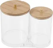 EXQUIMEUBLE Cotton Swabs Storage Jars Small Jars Cotton Pads Dispenser Toothpicks Holder Bathroom Container