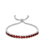 MaxColor Silver 5.40 ct. tw. Garnet Adjustable Bolo Bracelet