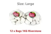 12KG Large White Plain Riverstone 100% Natural River Stone Pebble Decor Garden