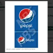 VALVE LABEL NBS67 LEV PEPSI 25 PACK # VI01671404A