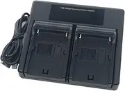 USB Dual Battery Charger for NP-F990 NP-F970 NP-F960 NP-F330 NP-F550 NP-F750 NP-F770 NP-F930 NP-F950 NP-FM500H NP-FM55 NP-QM91 NP-F Series Camera; Photography LED Vedio Light Lamp