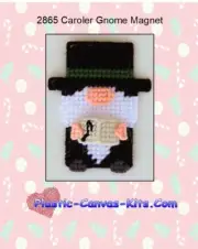 Caroler Gnome Magnet- Plastic Canvas Pattern or Kit