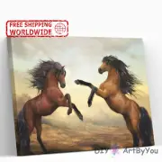 Paint By Numbers Kit Horse Animal Canvas Acrylic Adult Kids Oil Framed Home Draw