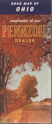 1962 Pennzoil Road Map: Ohio NOS