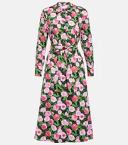 [Carolina Herrera] Carolina Herrera Printed cotton-blend shirt dress AU 10 multicoloured