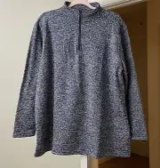 Exist Fleece Quarter Zip Pullover Marled Blue Long Sleeve Athletic Women's XL