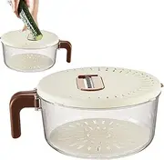 Fruit Washing Bowl | Double-Layer Fruit Bowl with Strainer - Food Container with Folding Handle Draining Basket for Salad Cooking Prep Picnic Camping Travel Dining Home Kitchen Barbecue