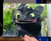 Toothless How To Train Your Dragon Original Colored Pencil Drawing 9" x 12"