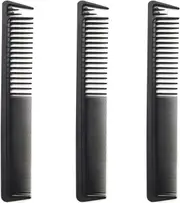 Carbon Fiber Cutting Comb, Professional 8.19" Hair Dressing Hair Barber Comb 3PK