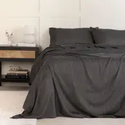 Royal Comfort Linen Sheet Set Premium Bedding Luxury Breathable Ultra Soft Charcoal King