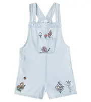 [Stella McCartney Kids] Stella McCartney Kids Embroidered cotton overalls Y 6 blue