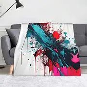 Abstract Paint Splashes Print Big Blanket 50 X 60 I Throw Blanket Soft Warm Blanket for Couch Sofa Home Decor