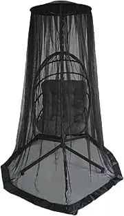 Coverify Hanging Egg Chair Mosquito Netting, Portable Netting for Egg Wicker Hommock Chair Outdoor Windproof, Easy Set Up, Black