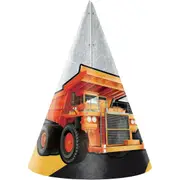 Big Dig Construction Party Hats (Pack of 8)