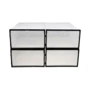 4 Pcs Shoe Box Storage Male Transparent Shoes Boxes Plastic Shoeboxes
