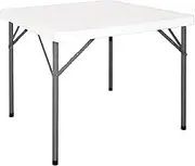 Bolero HDPE Square Folding Table, 860 mm Diameter, White