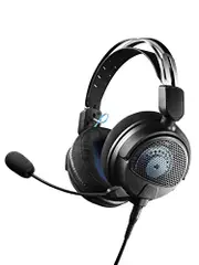 Audio-Technica ATH-GDL3 BK Open-Back Lightweight Gaming Headset with Boom Mic, Black