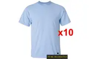 10 Packs Gildan T-SHIRT Basic Tee S - 5XL Small Big Men Heavy Cotton (Light Blue)