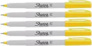 SHARPIE Permanent Markers, Ultra Fine Point, 5-Count (YELLOW INK)