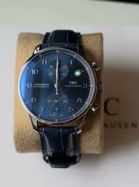 在飛比找Yahoo!奇摩拍賣優惠-IWC 萬國 IW371491 藍面 大葡萄牙系列計時腕錶 