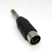 Din 5 Pin Male Plug to 6.35mm 1/4" Male Jack Socket Stereo Audio Adapter NOS