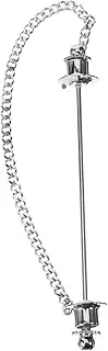 [LIFKOME] Stylish Collar Bar Tie Pin Men's Necktie Pin Men's Brooch Pin with Chain Decorative