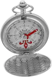 Abaodam Vintage Pocket Watch Compass Night Light Portable Zinc Alloy Navigation Tool for Men and Women Elegant Outdoor Accessory for Hiking and Camping
