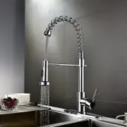 Commercial Kitchen Faucet with Dual Function Pull-Down Sprayhead Chrome