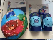 PJ Masks Bicycle Lot - Helmet Knee , Elbow Pads & Bell Catboy , Owlette & Gekko
