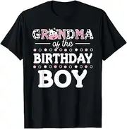 [X.Style] Grandma of The Birthday Boy Shirt Farm Cow Mommy Mama 1st ds564 T-Shirt (S) Black