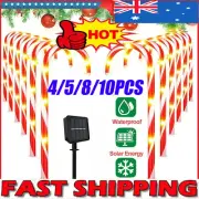 4~10 Pack Solar Candy Cane Christmas DecV$ Path-light Stake Lamp Pathway Outdoor