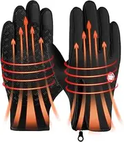 [Generic] Running Gloves,Windproof Touch Screen Gloves | Winter Warming Accessories, Zipper Design Thermal Gloves for Cycling Hiking
