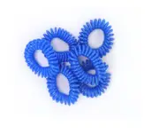 6x Swosh Spiral Hair Ties Anti-Kink Ponytail Holder Spring Hairband Blue