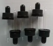 6pc Glass Eye Droppers, Glass Droppers, Fits 15 ML Bottles. Child Resistant Cap